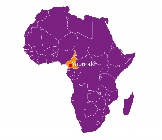 Yaoundé on a map of Africa
