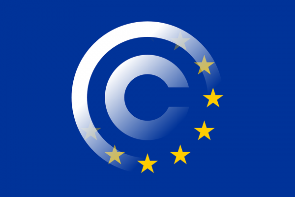 Copyright icon mixed with EU flag