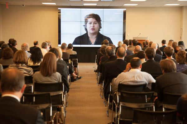 Parsapour delivers video message at AAP GA