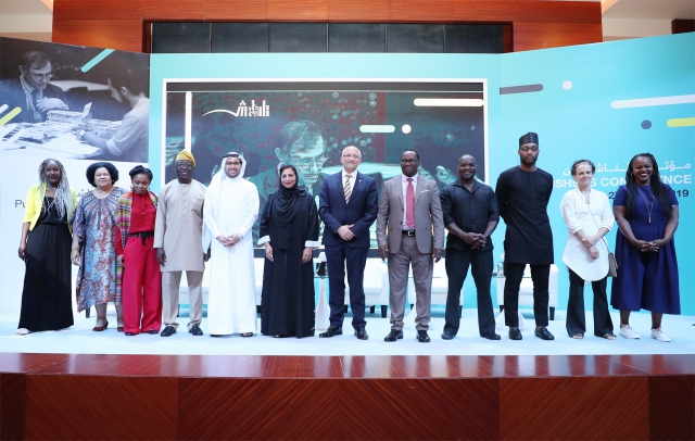 Grantees for the Africa Publishing Innovation Fund on stage in Sharjah