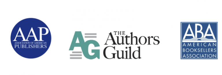 AAP, Authors Guild and ABA logo composite