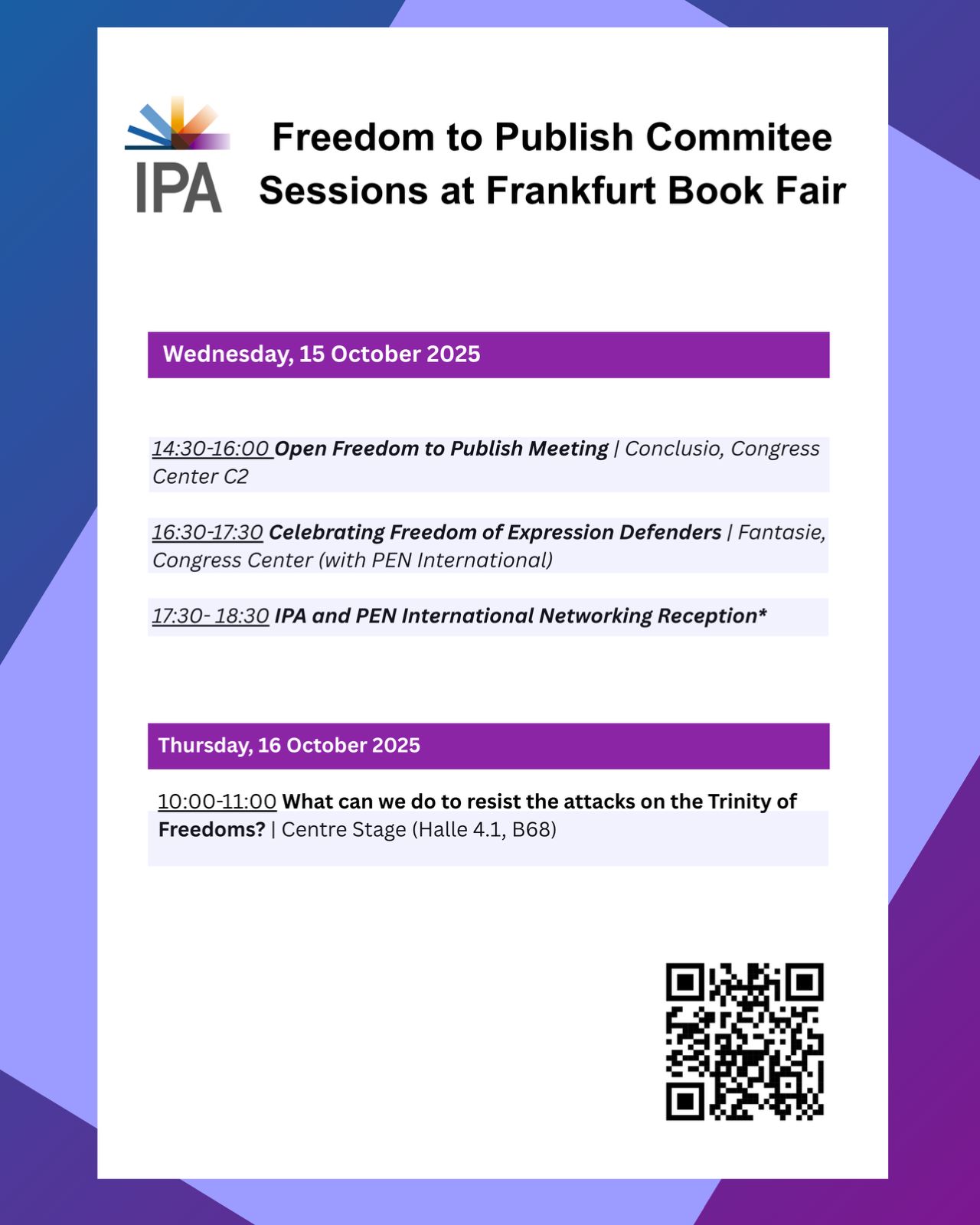 IPA Freedom to Publish Events at FBM25
