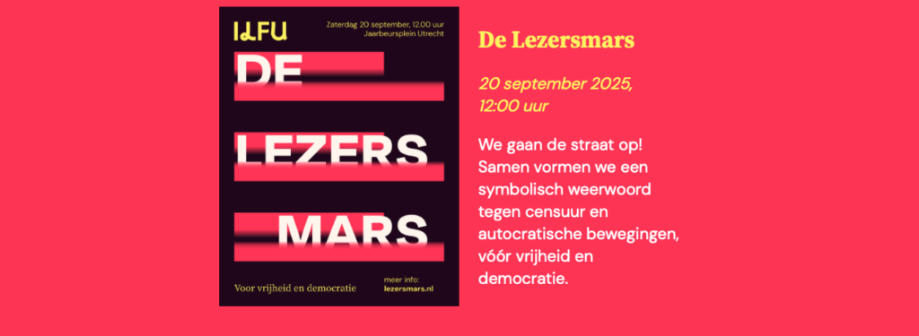 Screen shot of the logo for the Readers March Utrecht 20 September