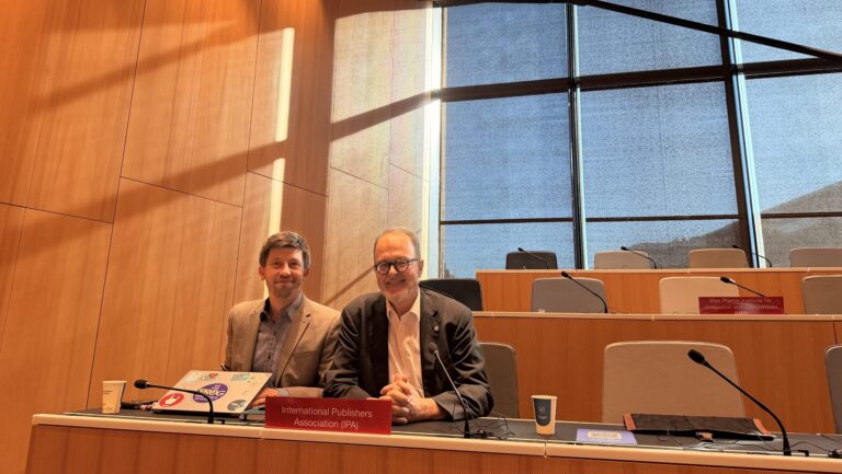 James Taylor and José Borghino at the close of WIPO SCCR 48
