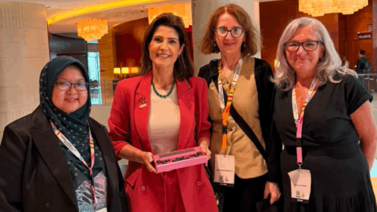 Nor Afifah Shabani, Karine Pansa, Agata Mrva-Montoya, and Laura Brady at the IPA Congress Kuala Lumpur, 2026